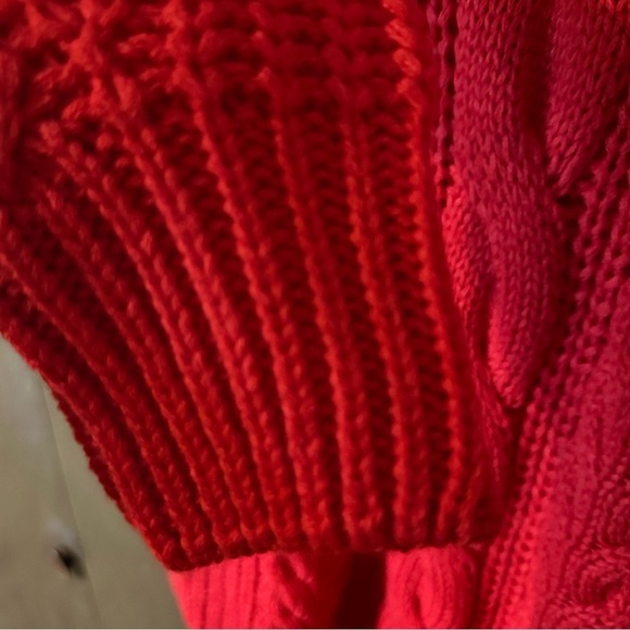 Brave Soul Red Cable Knit Turtleneck Sweater Women’s Jumper Acrylic Sz Small - Picture 6 of 13